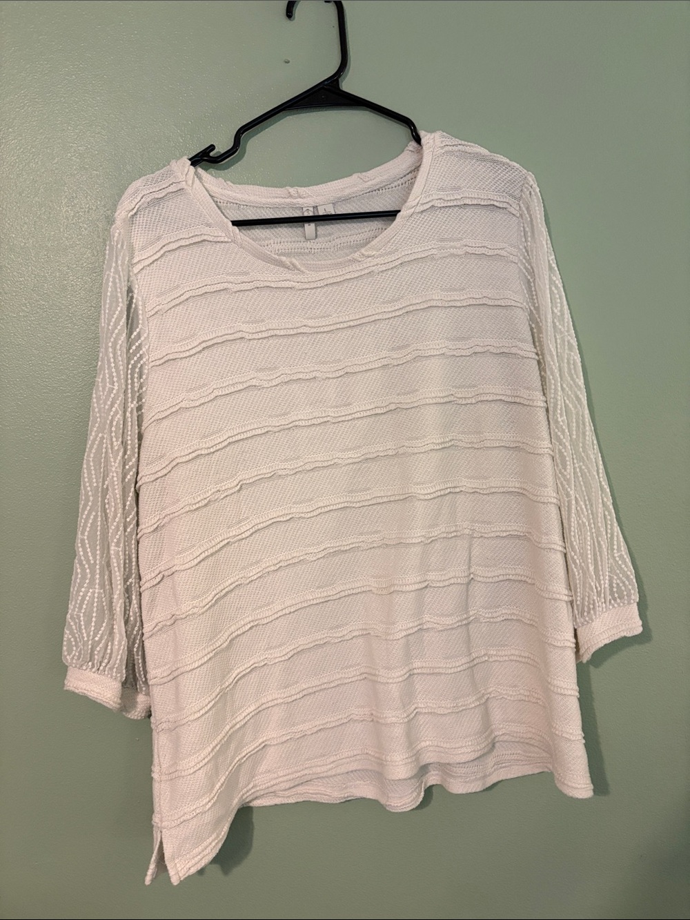 Cato White Lightweight Textured Knit Sweater